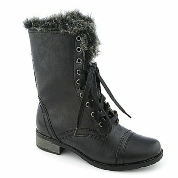 Combat boots with fur inside Clearance
